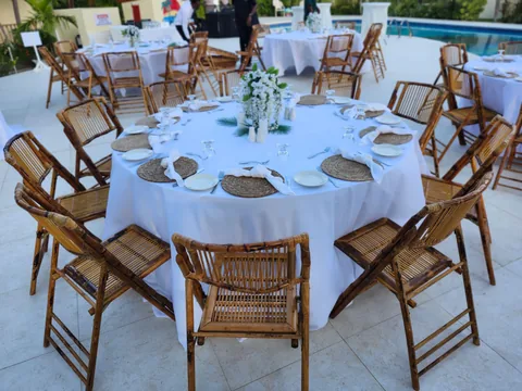 Wedding reception table setting at CocoLaPalm