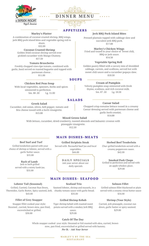 Dinner Menu